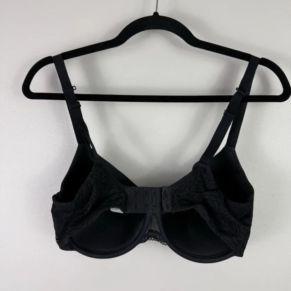 Chantelle 32DDD Black Lace Underwire Bra Smooth T-Shirt Everyday Comfort Fit